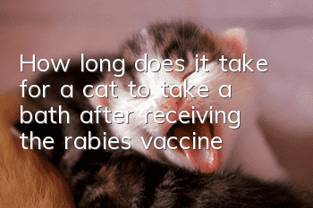 How long does it take for a cat to take a bath after receiving the rabies vaccine?