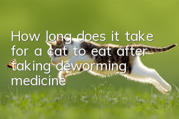 How long does it take for a cat to eat after taking deworming medicine?