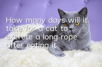 How many days will it take for a cat to excrete a long rope after eating it?
