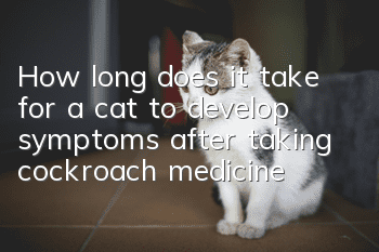 How long does it take for a cat to develop symptoms after taking cockroach medicine?