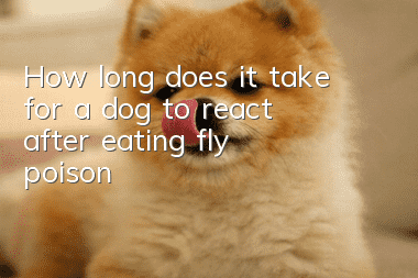 How long does it take for a dog to react after eating fly poison?