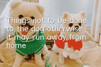 Things not to be done to the dog, otherwise it may run away from home!